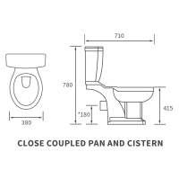 Shetland Closed Coupled Toilet & Standard Soft Close Seat