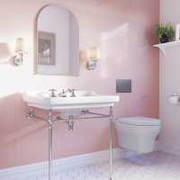 Pastel Pink Linear Metro Reflect Tile Wall Panels