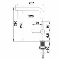 Blanco Lanora S Brushed Steel Kitchen Tap -  523123