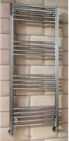 Reina Capo Flat Towel Rail - 1200 x 500mm - Chrome - FREE Valves