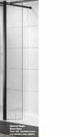 Kartell Krittle Black Grid Wetroom Glass Panel - 1200mm