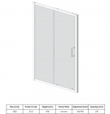 Haven8 1200mm Sliding Shower Door