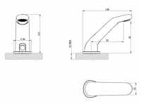 Sensa Infrared Wall Mounted Sensor Basin Tap - ATTB-TS31-1602