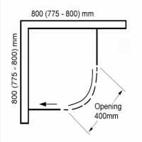 Jaquar One Door 900 x 1200mm Quadrant Shower Enclosure - Chrome Frame - Clear Glass