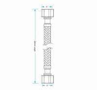 3/4" x 15mm - 900mm - Braided Flexi Hose - Viva Sanitary