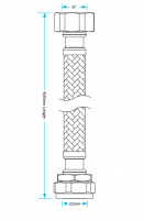 3/4" x 22mm - 900mm - Braided Flexi Hose With Isolation Valve - Viva Sanitary