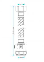 15mm x 15mm - 900mm - Braided Flexi Hose - Viva Sanitary