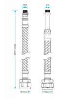 3/4" x 22mm - 500mm - Braided Flexi Hose - Viva Sanitary