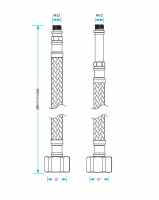 1/2" x 15mm - 300mm - Braided Flexi Hose With Isolation Valve - Viva Sanitary