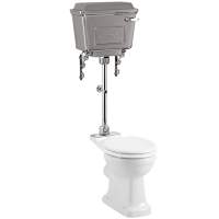 Burlington Medium Level WC with Chrome Aluminium Cistern P5 T71CHR T33CHR