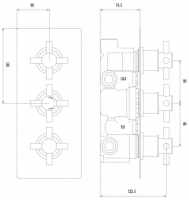 Art Twin Concealed Shower Valve With Diverter - Two Outlet - Hudson Reed