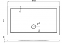 Zamori Rectangle Shower Tray 1000 x 900mm - Corner Waste - Z1168