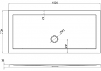 Deluxe 1400 x 900mm Rectangular Tray & Free Chrome Waste