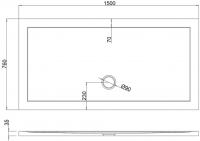 Zamori Rectangle Shower Tray 1500 x 700mm - Centre waste - Z1179