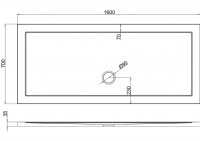 Zamori Rectangle Shower Tray 1200 x 700mm - Corner waste - Z1173