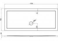 Zamori Rectangle Shower Tray 1600 x 900mm - Centre Waste - Z1232