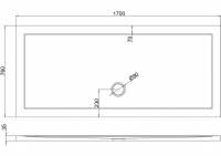 Zamori Rectangle Shower Tray 1400 x 800mm - Centre waste - Z1177