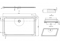 Zamori Rectangle Shower Tray 1700 x 900mm - Centre waste - Z1341