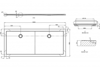 Zamori Rectangle Shower Tray 2000 x 800mm Two Wastes - Z1345