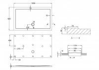 Zamori Anti-Slip Rectangular Shower Tray - 1400 x 900 - Central Waste - Z1178A