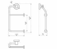 Inda Ego Toilet Roll Holder - 16 x 7H x 9cm 