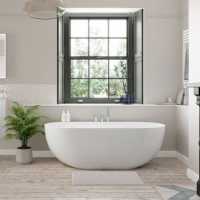 Charlotte Edwards Harrow Matt Black 1700 x 700 Modern Freestanding Bath