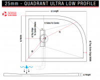 TrayMate TM25 Linear Quadrant Shower Tray - 800 x 800mm