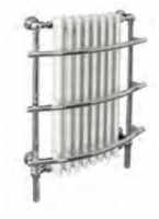 Vintage Curved Rail 8 Column Radiator/Towel Warmer - Chrome/White