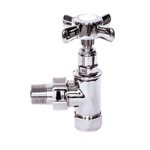 DQ Essential Manual Angled White Radiator Valves