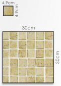 Abacus Travertine Marble Rectangle Mosaic Mixed Colour Sheet 30 x 30cm Box of 5