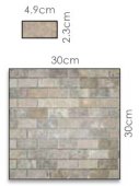 Abacus Silver Travertine Marble Mosaic 5 x 2.5cm 30 x 30cm