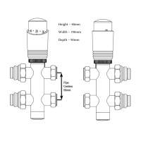 DQ Estilo TRV Angled in Matt Metallic Grey Radiator Valves