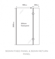 Vantage 2000, 1400mm Matt Black Framed Walk In Shower Screen - Eastbrook