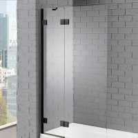 Aquadart Venturi 8 Black Hinged Bath Shower Screen - 1500 x 1000mm