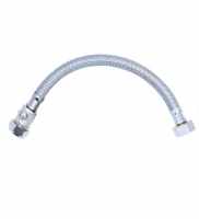 1/2" x 15mm - 300mm - Braided Flexi Hose With Isolation Valve - Viva Sanitary