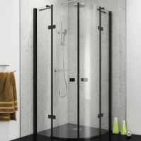 Vodas 8 Stella 1000 Frameless Hinge Door Quadrant Shower Enclosure - Black