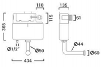 Abacus Easi-Plan Concealed Dual Flush Cistern 980mm