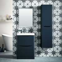 Burlington Chalfont Matt Blue 1000mm Traditional Vanity Unit & Double Basin