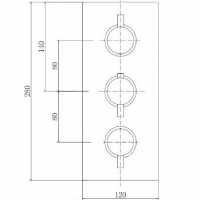 Niagara Arlington Chrome Traditional Triple Concealed Shower Valve - Two Outlets