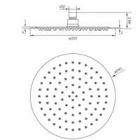 Square LED Fixed Shower Head 300mm STY072 Nuie