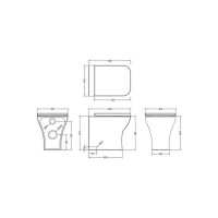 Ava Soft Square Rimless Back to Wall Toilet & Soft Close Seat 