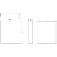 800mm Double Door Mirrored Bathroom Cabinet - Ash Grey - The White Space