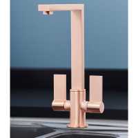 Blanco Candor Twin Brushed Steel Kitchen Tap - 526703