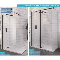 Jaquar One Door 800 x 1200mm Black Quadrant Shower Enclosure - Black Frame - Clear Glass