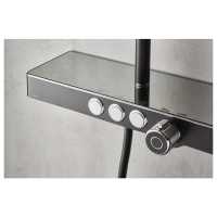 Vema Matt Black Thermostatic Shower Column Fixed Head & Riser 