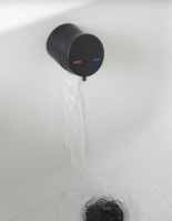 Burlington Claremont Monobloc Basin Tap - Black Handles & Plug and Chain