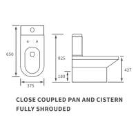 Termond Closed Coupled Open Back Toilet & Soft Close Seat