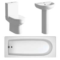 Whistle Bathroom Suite, 500mm Basin, Close Toilet & 1700 Bath