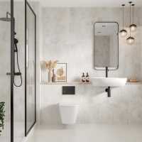 Multipanel Tilepanel Grey Mineral Tile Effect Shower Board