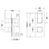 Washington Concealed Thermostatic Valve Triple Outlet - RAK Ceramics 